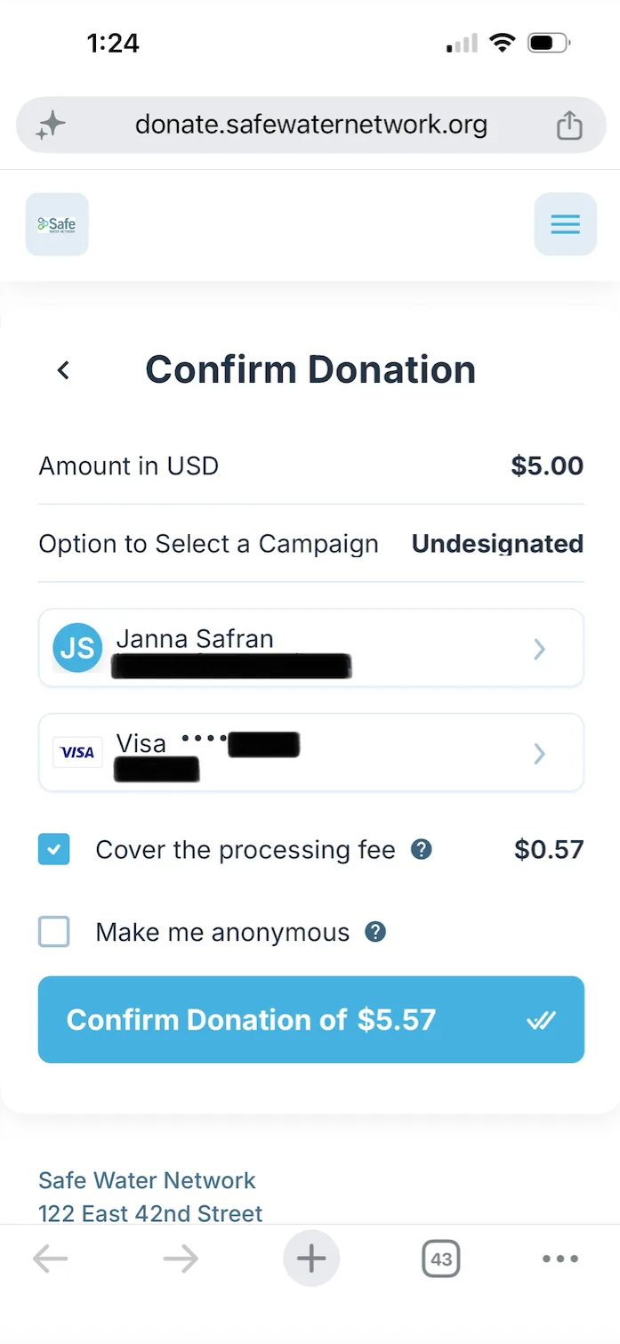 Safe Water Network — interface detail 2
